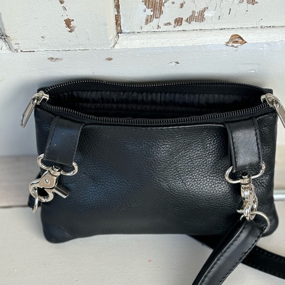 LADIES BLACK AND LIGHT PINK  & GREY EAGLE  LEATHER BELT Bag - Picture 2 of 3